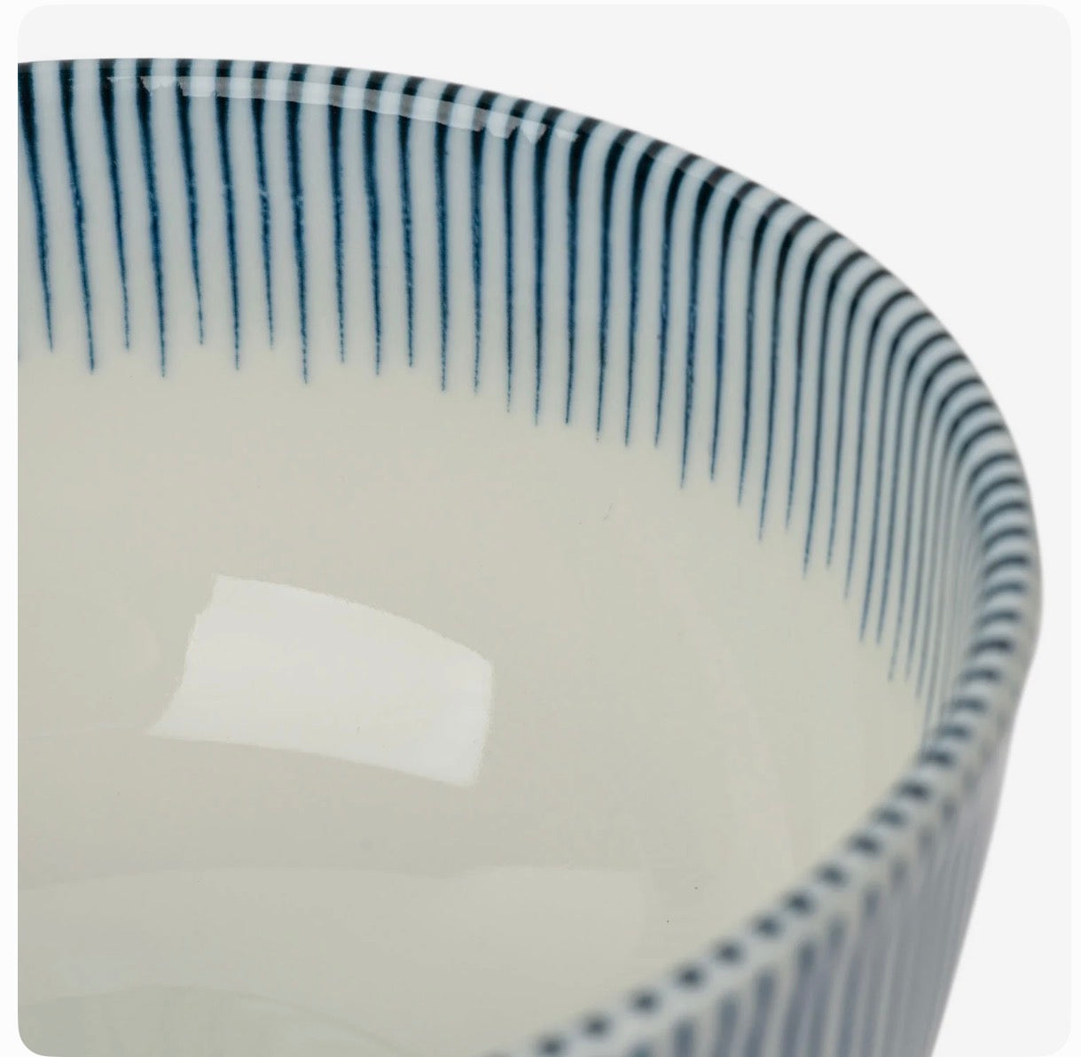Kyo Tokusa Japanese Bowl – Blue Stripe Ceramic (Made in Japan) | Tokyo Gallery