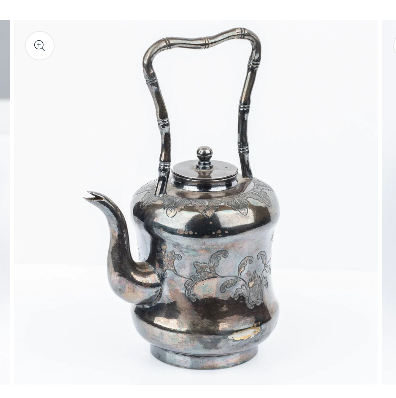 Antique Silver Japanese Sake Pot and Cup Set.