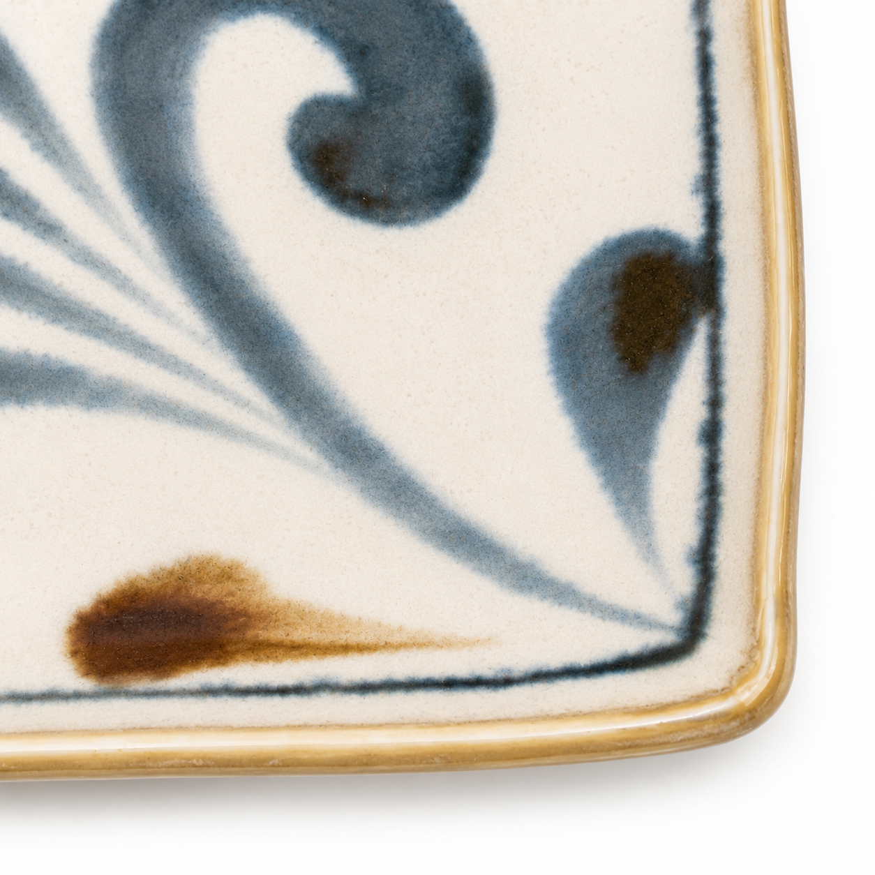Karakusa Brush Blue Japanese Sushi Plate Set