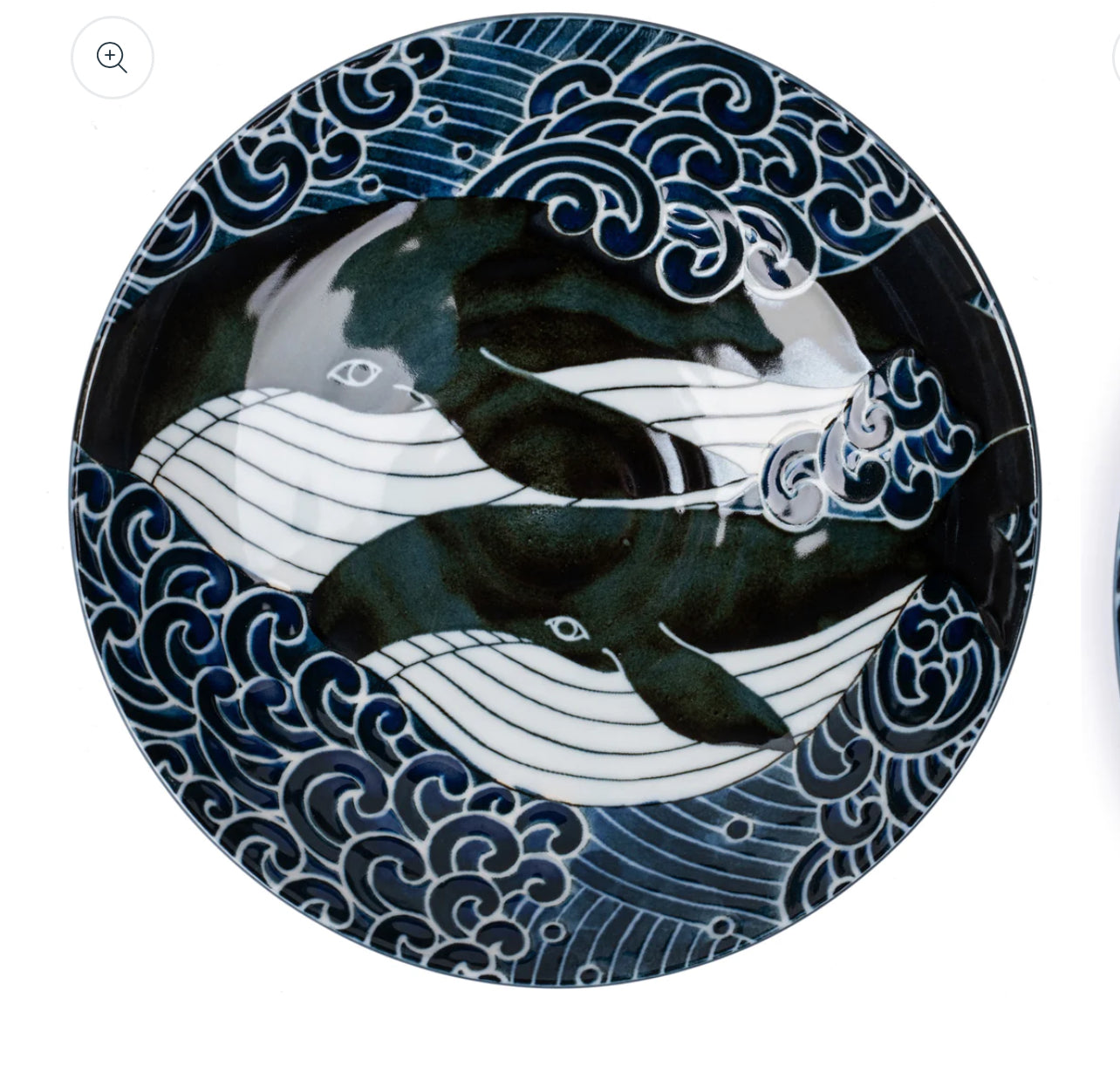 Whale Indigo Blue Ceramic Japanese Bowl