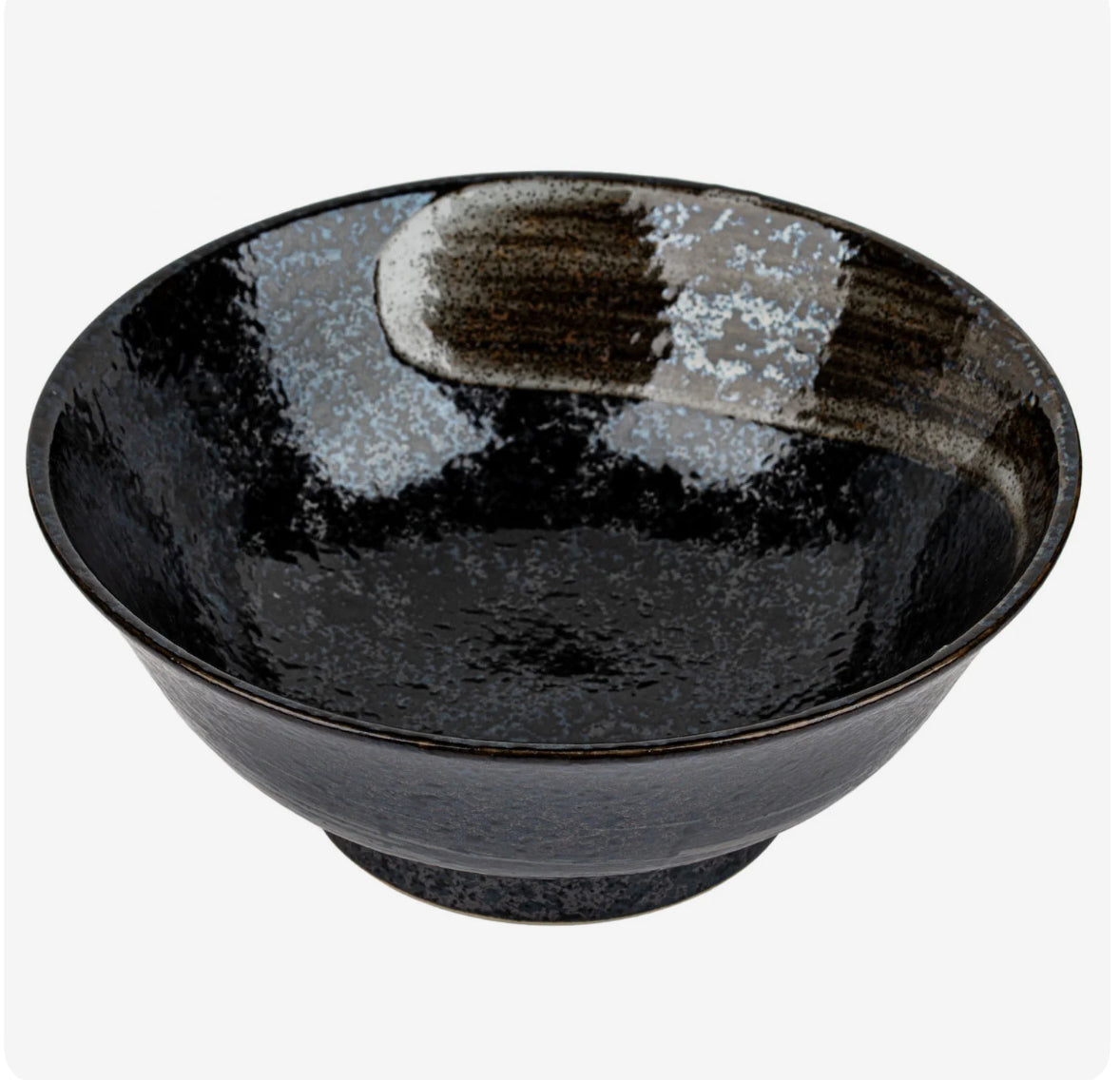 Akeyo Japanese Ramen Bowl – Black Ceramic Noodle Bowl (Made in Japan)