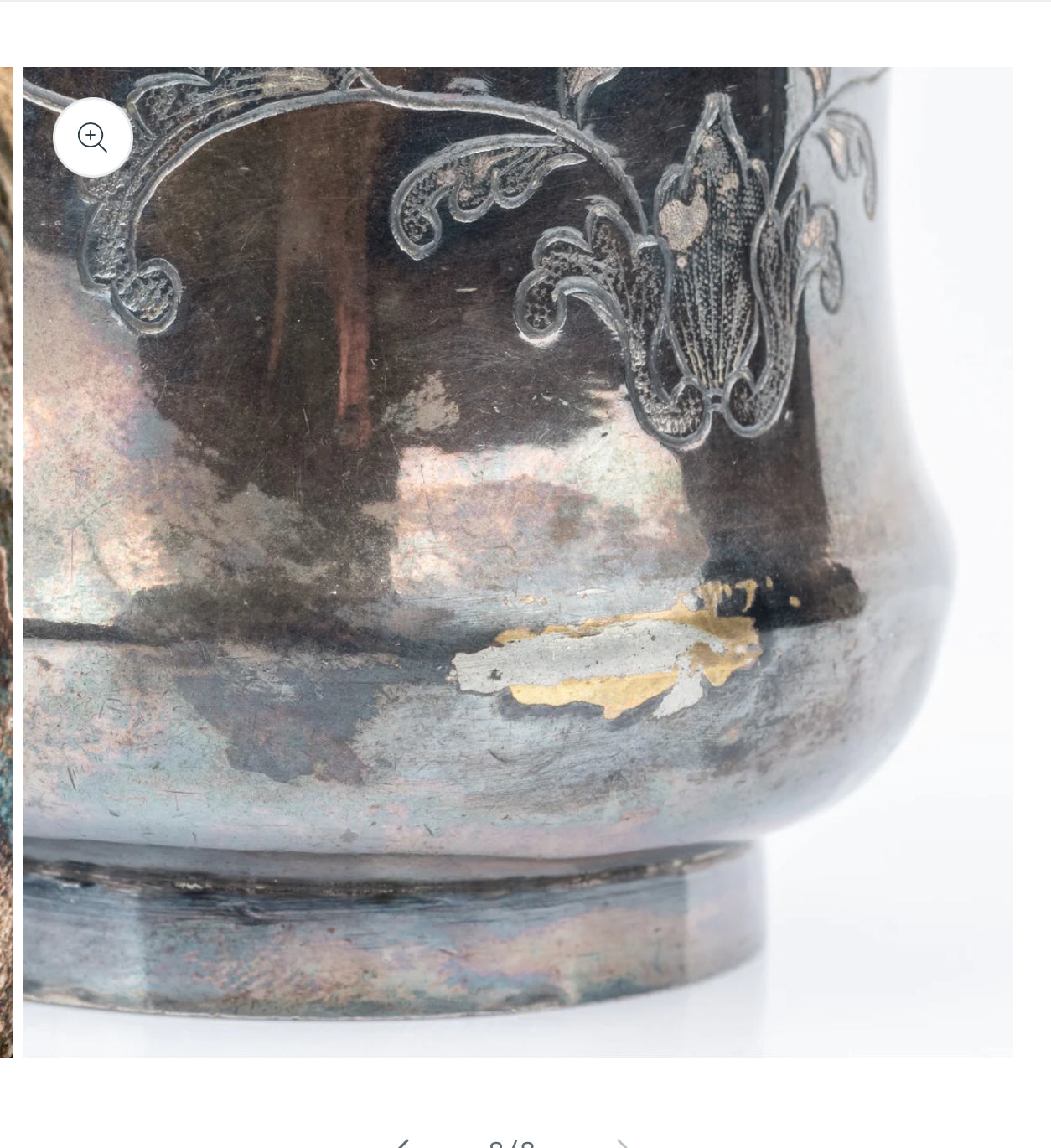 Antique Silver Japanese Sake Pot and Cup Set.