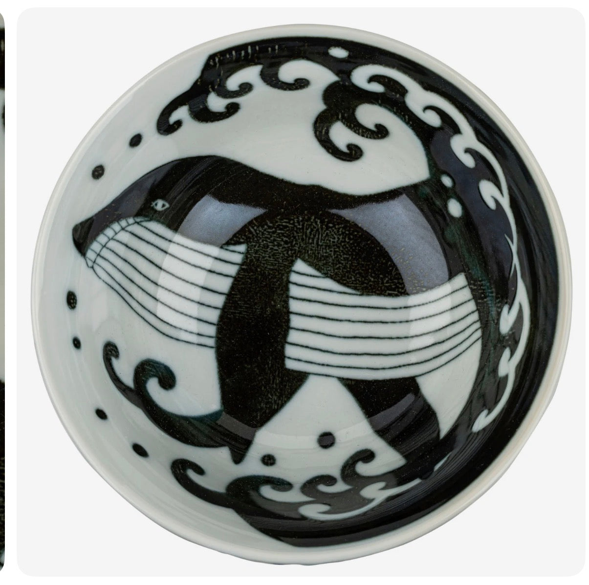 Whale Indigo Blue Large Japanese Rice Bowl