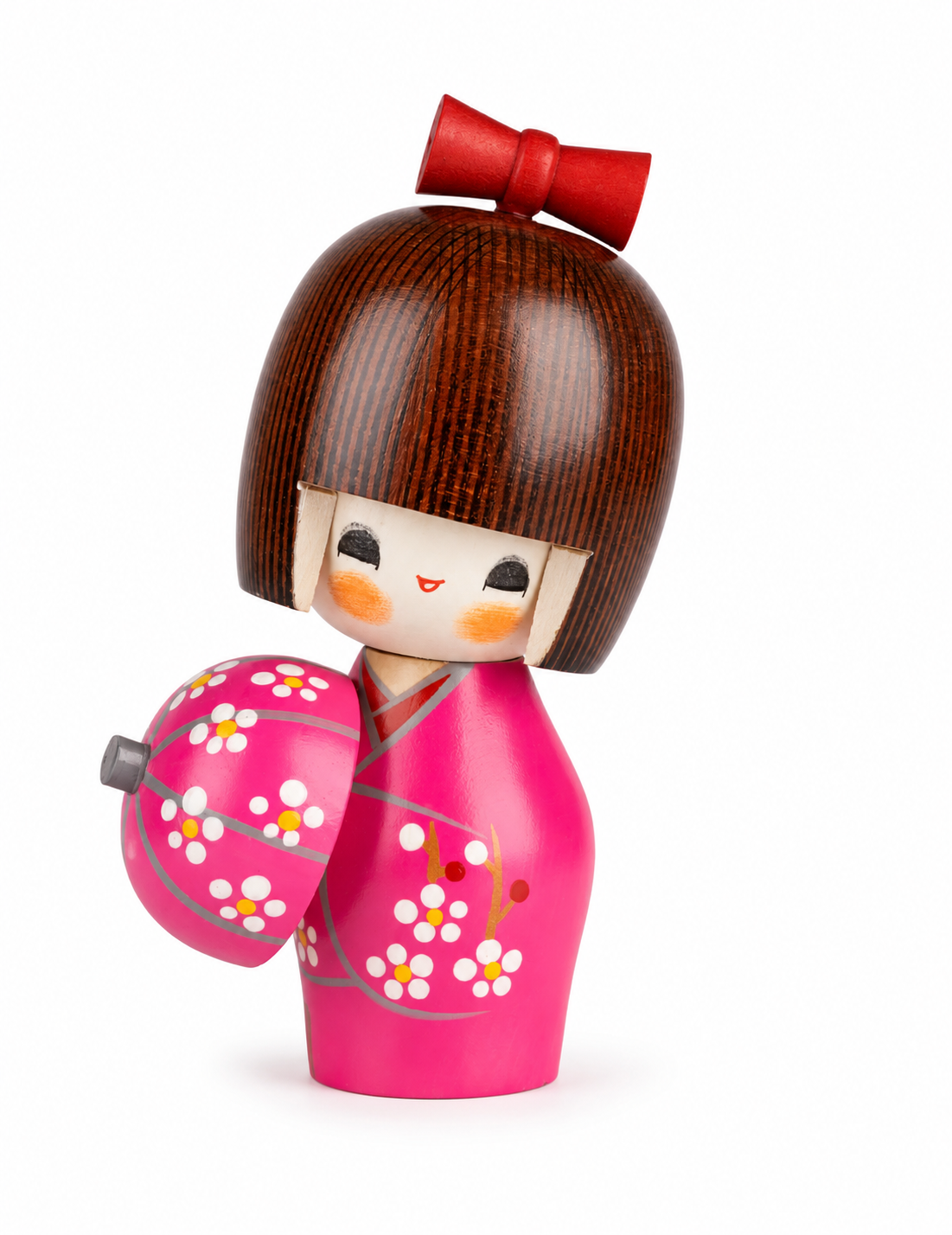 Pretty Lady in Pink Japanese Kokeshi Doll