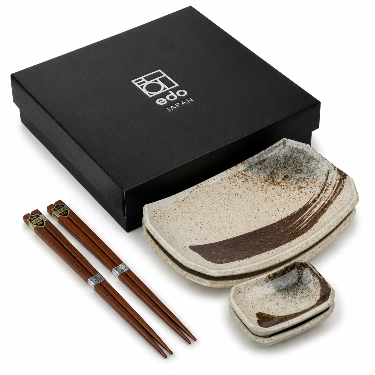Shino Sabi Japanese Sushi Plate Gift Set.
