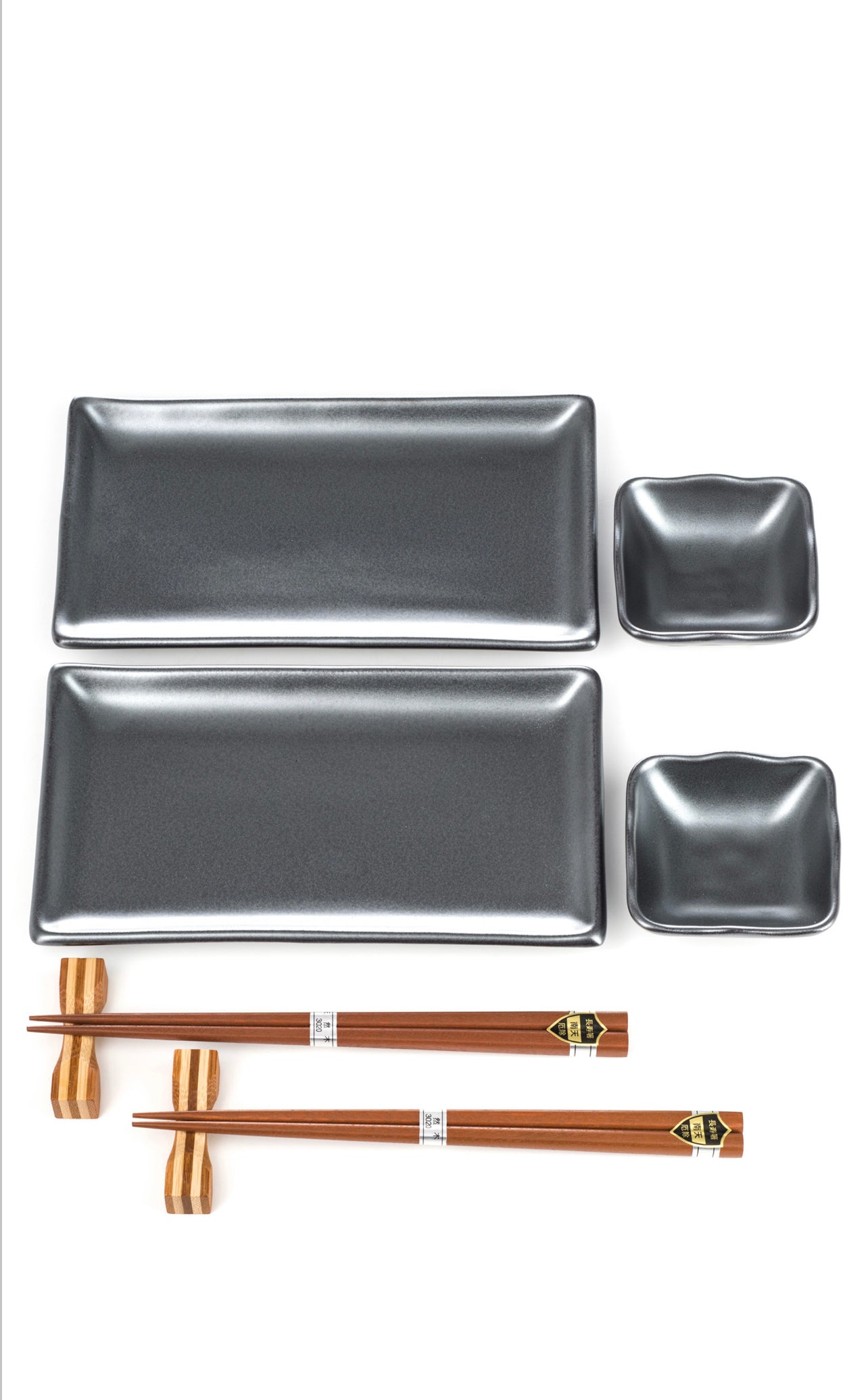 Sumi Grey Japanese Sushi Plate set.