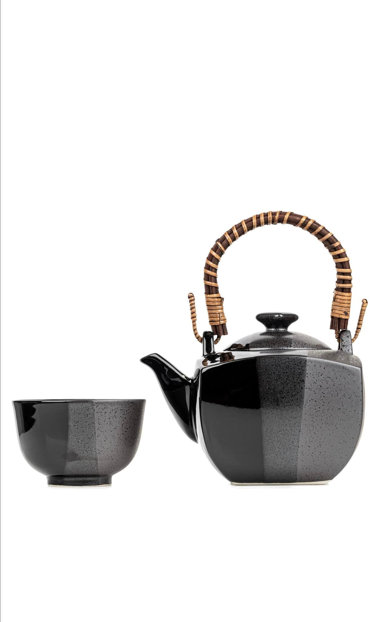 Black Nanban Traditional Japanese Tea Pot Set