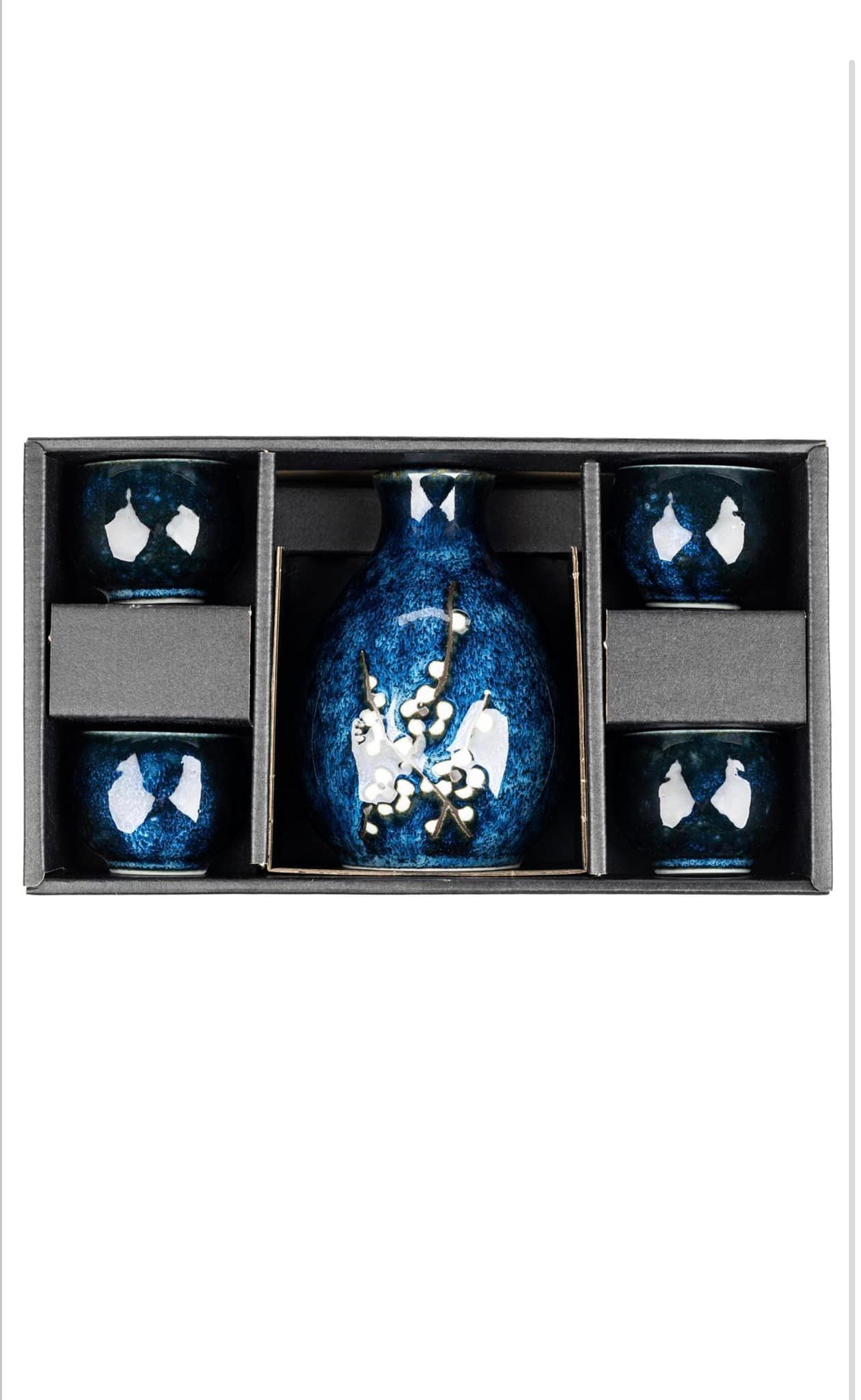 Blue Hana Cherry Blossom Japanese Sake set