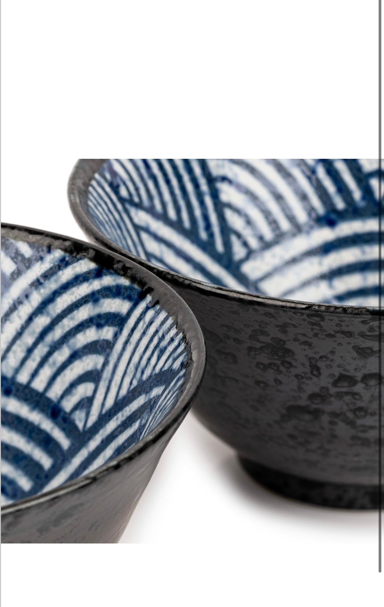 Seikaiha Ceramic Japanese Rice Bowl Set