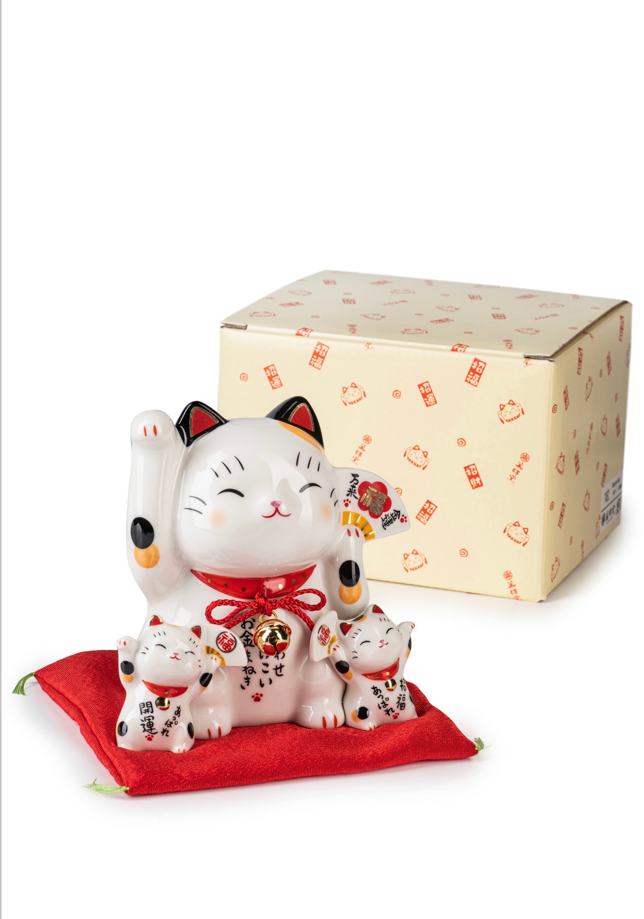 Large Super Good Luck Japanese Lucky Cat Set