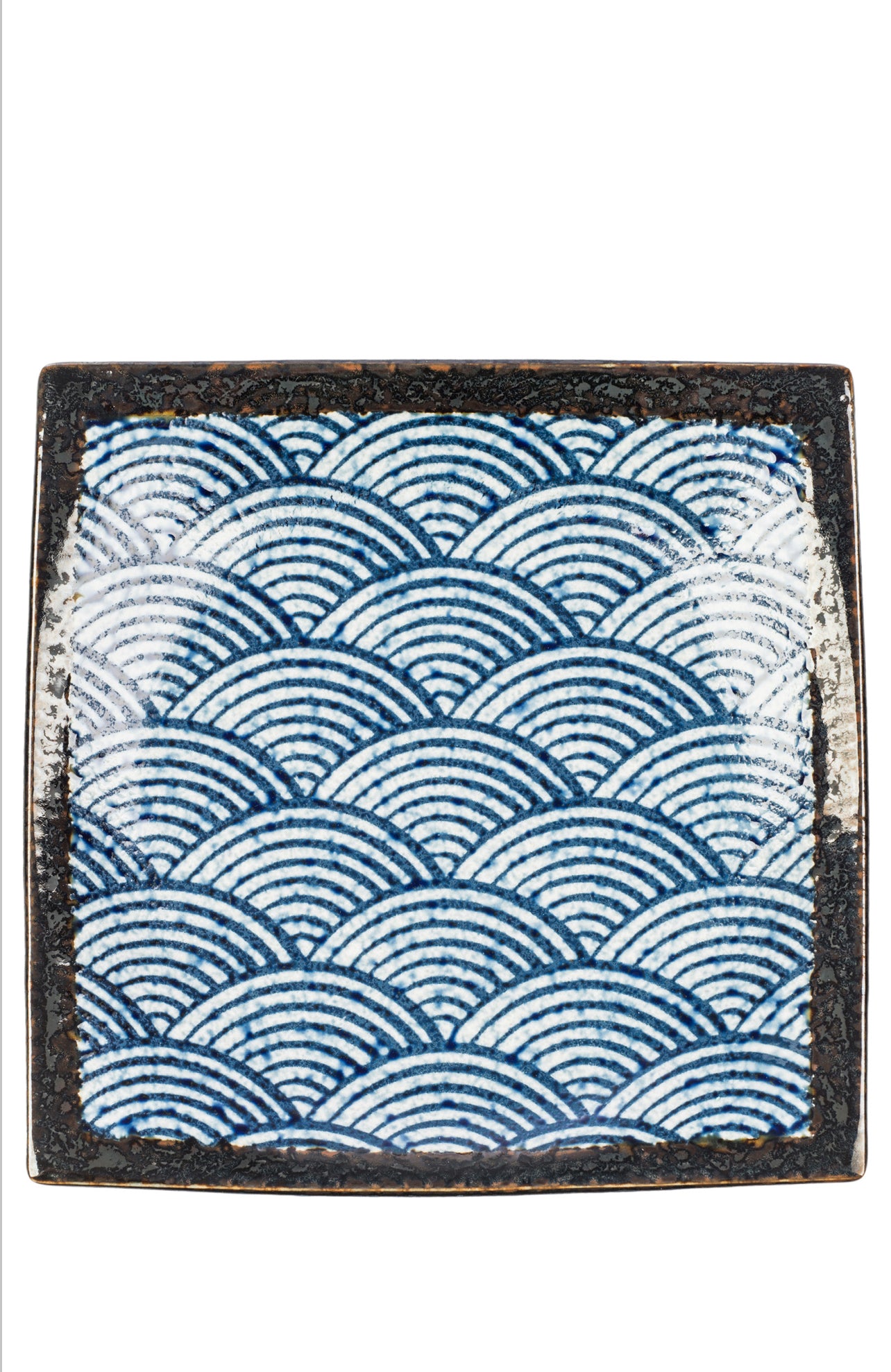 Large Seikaiha Square Japanese Serving Platter