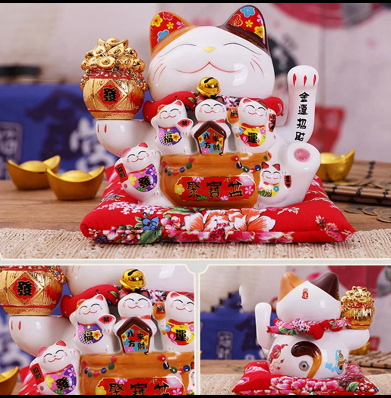 White Moving Paw Japanese Lucky Cat
