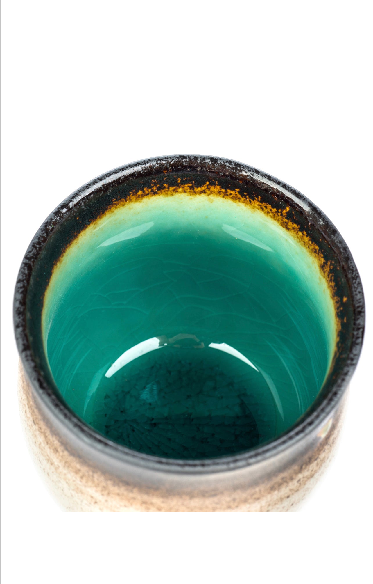 Turquoise Crackleglaze Japanese Tea Cup