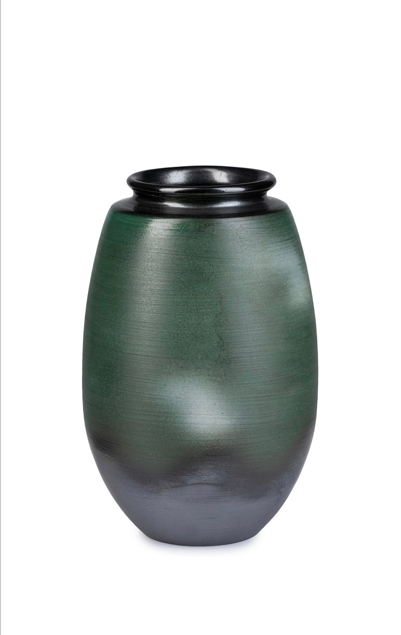 Green and Gold Kinsai Pine Japanese Vase
