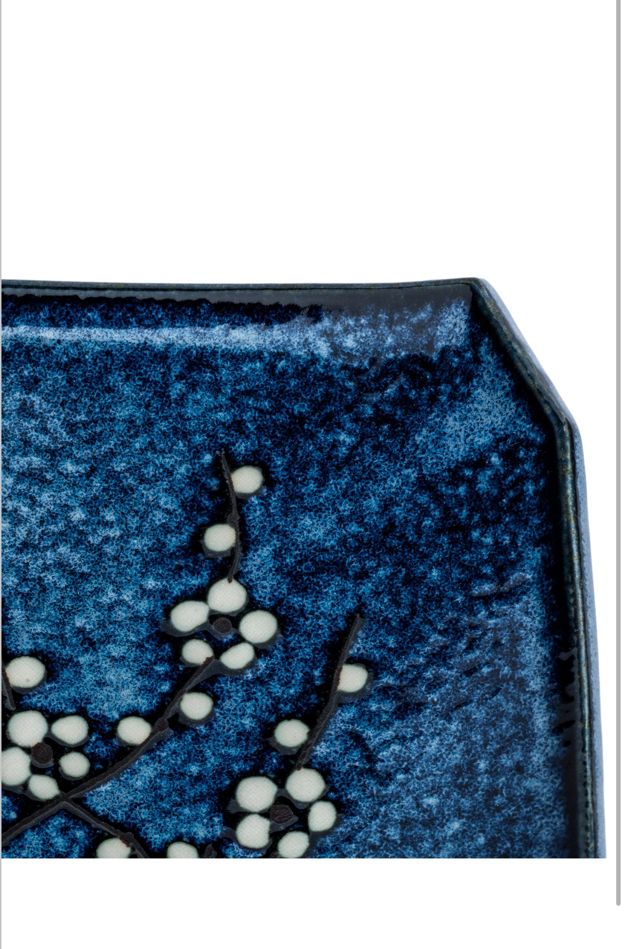 Blue Hana Cherry Blossom Japanese Sushi Plate