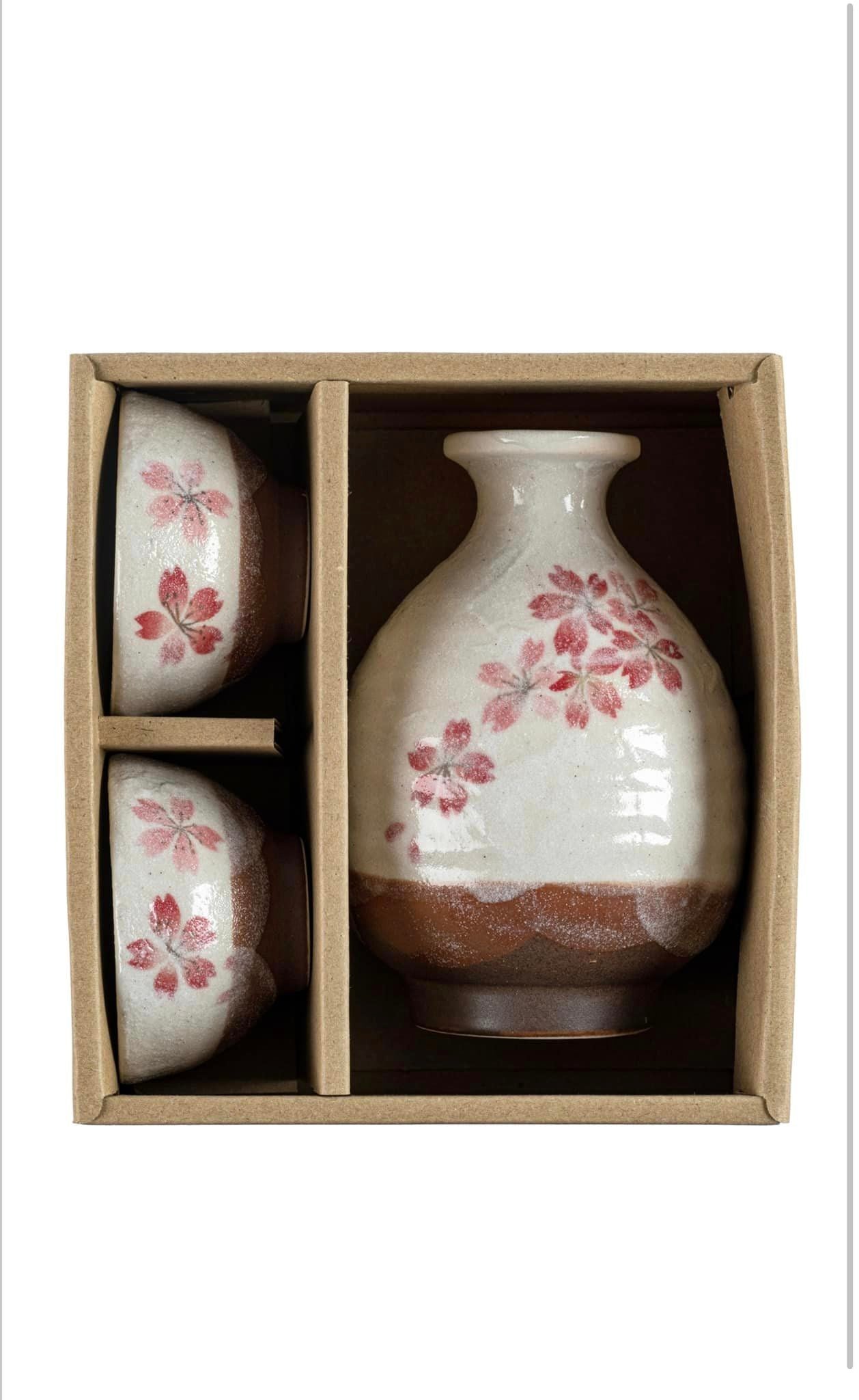 Pink Cherry Blossom's Japanese sake set