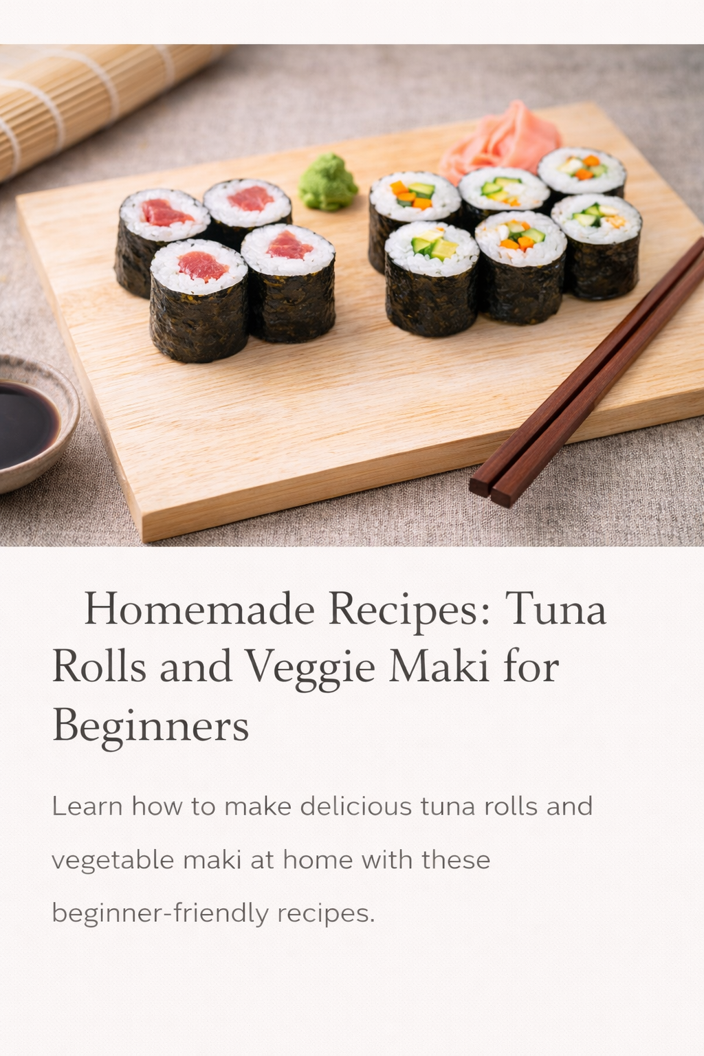 🍣 Homemade Spicy Tuna Roll & Veggie Maki – Easy Beginner Recipe