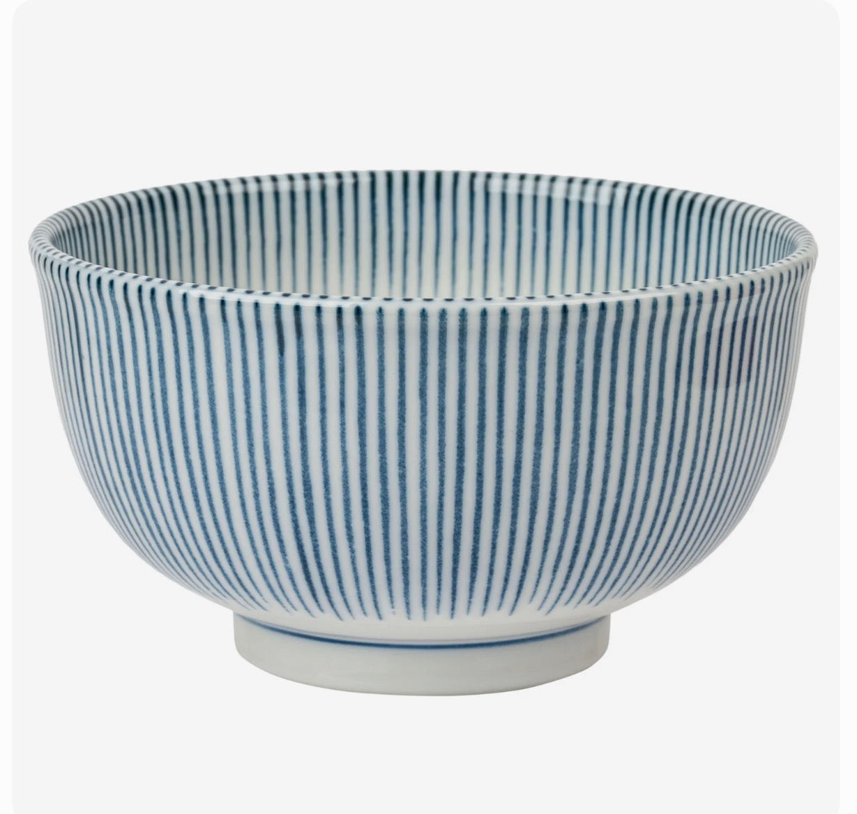 Kyo Tokusa Japanese Bowl – Blue Stripe Ceramic (Made in Japan) | Tokyo Gallery