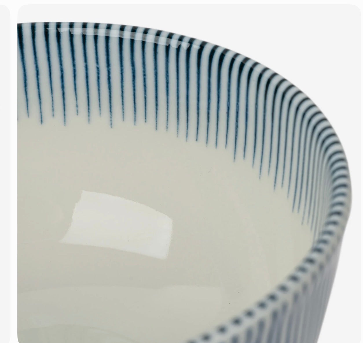 Kyo Tokusa Japanese Bowl – Blue Stripe Ceramic (Made in Japan) | Tokyo Gallery