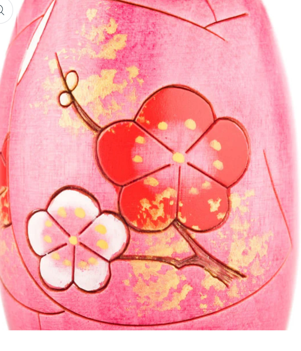 Pink Blossom Authentic Wooden Kokeshi Doll