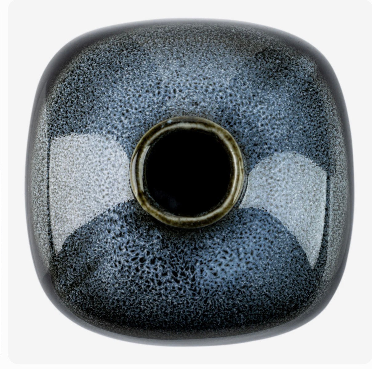 Handmade Kuro Orbie Japanese mini ceramic vase made in Japan with black and grey glaze, wabi-sabi style home decor