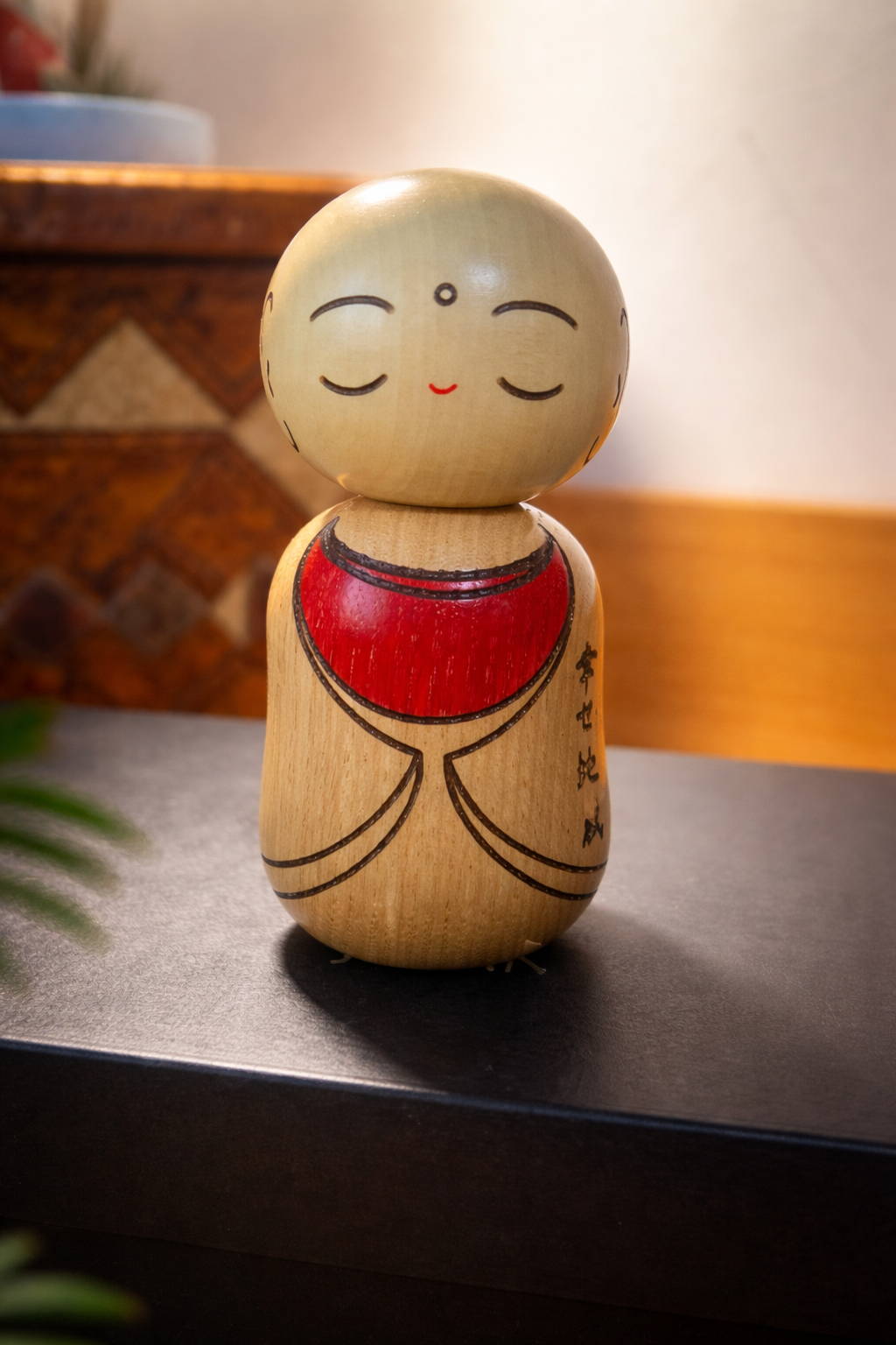 Happy Buddha Japanese Kokeshi Doll
