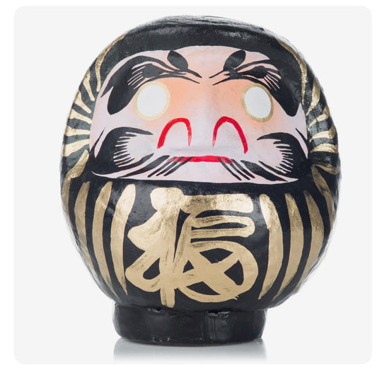 Black Japanese Daruma Doll Lucky God
