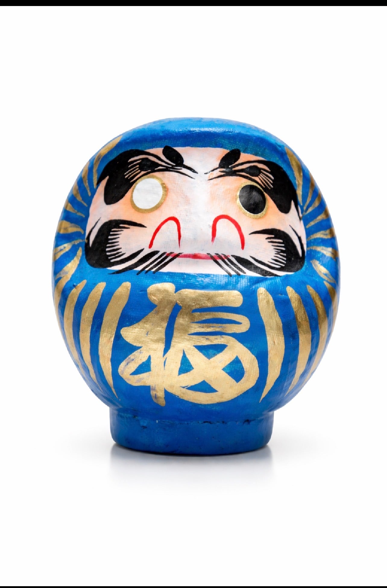 Blue Japanese Daruma Doll  Lucky God