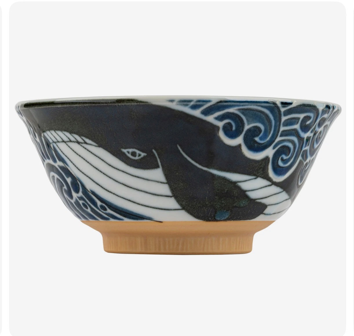 Whale Indigo Blue Large Japanese Rice Bowl