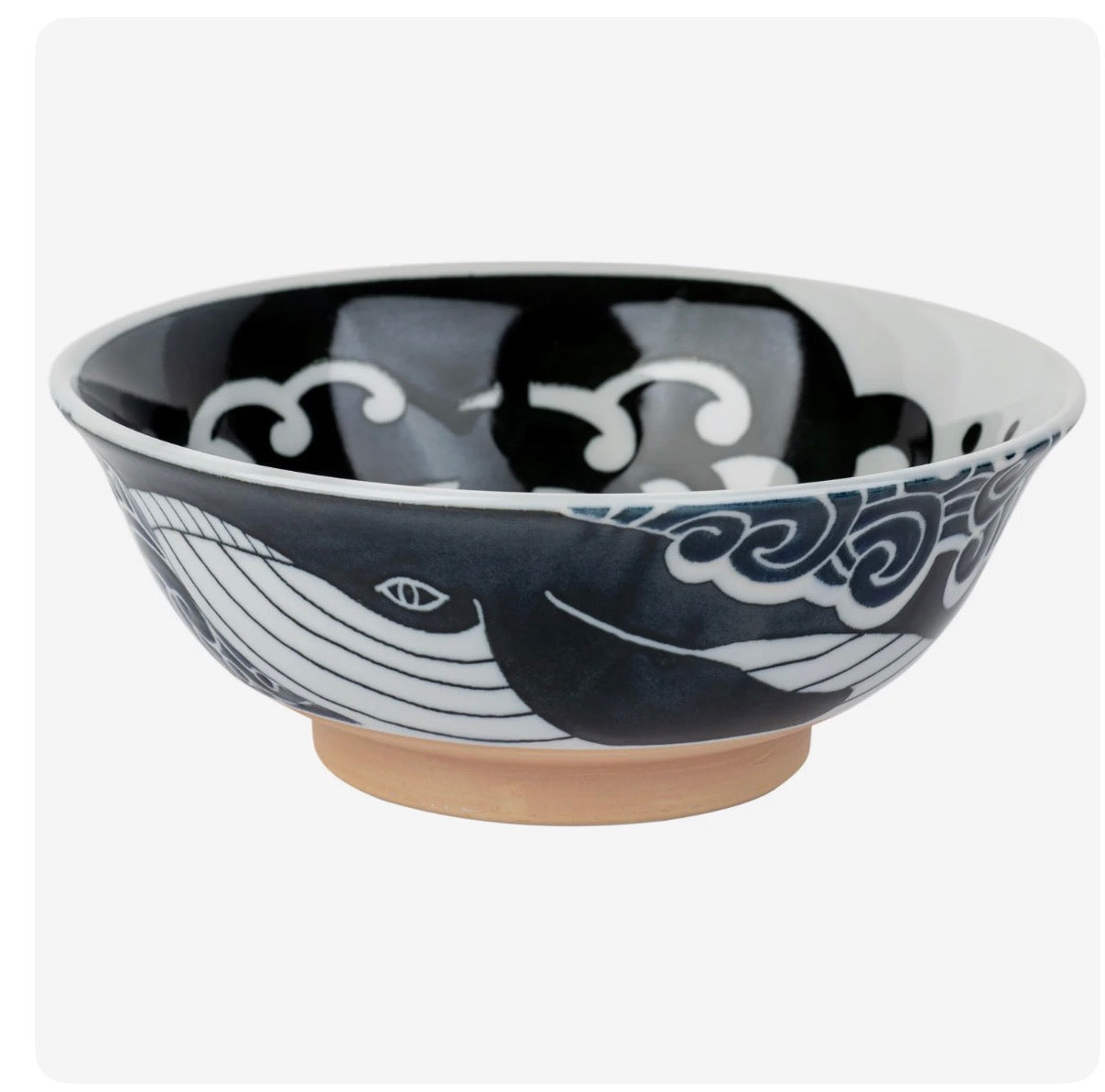 Whale Indigo Blue Japanese Ramen Bowl