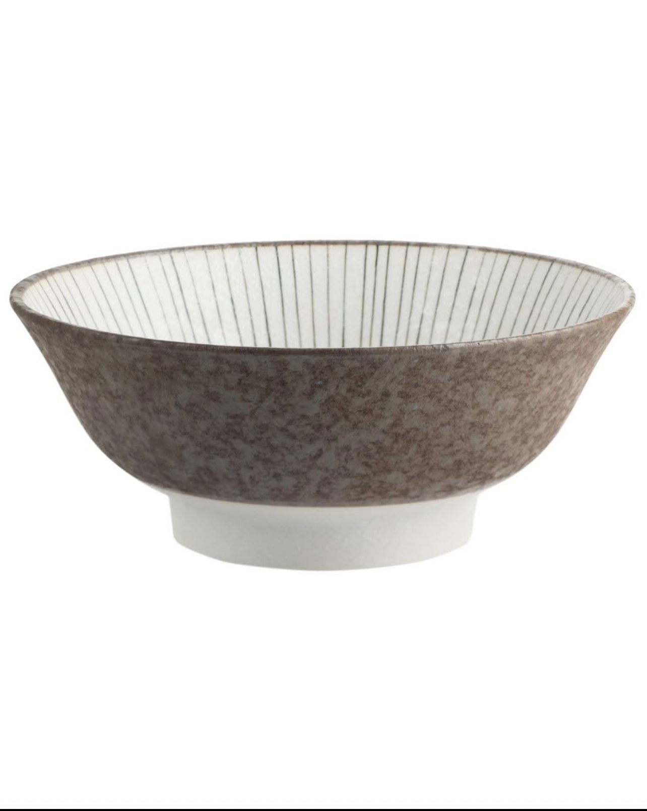 shima Japanese ramen bowl porcelain brown cream rustic design made in Japan
