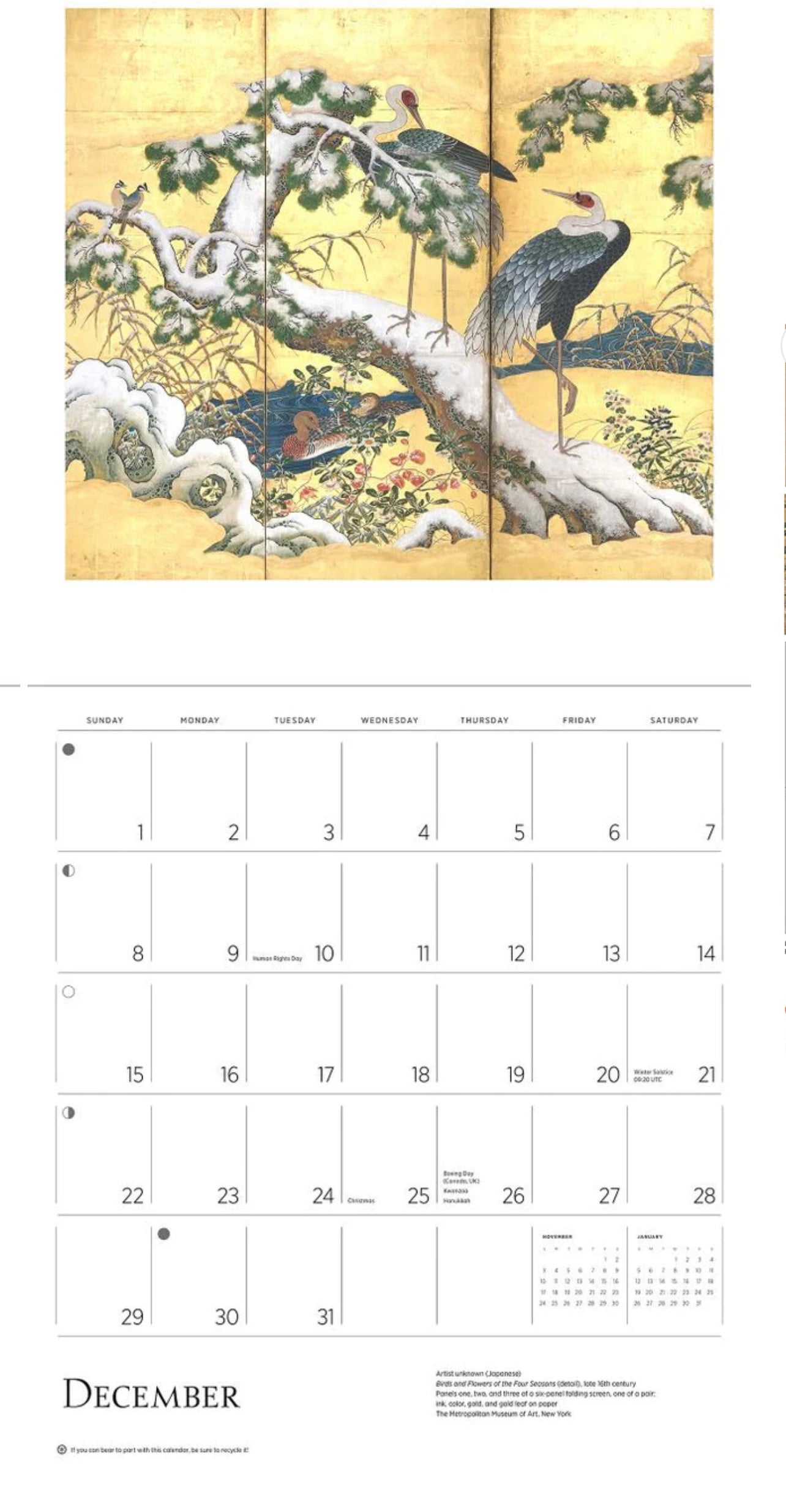 Dreams of Edo Scrolls and Screens 2024 Japanese Calendar