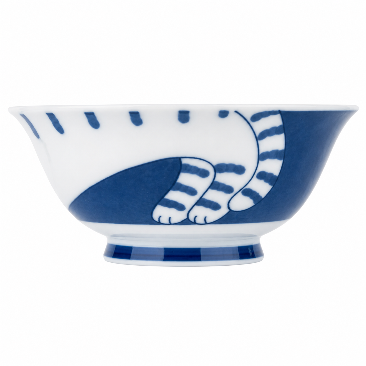 Authentic Japanese Ramen Bowl – Chigura Hachiware Cat Porcelian (Made in Japan)