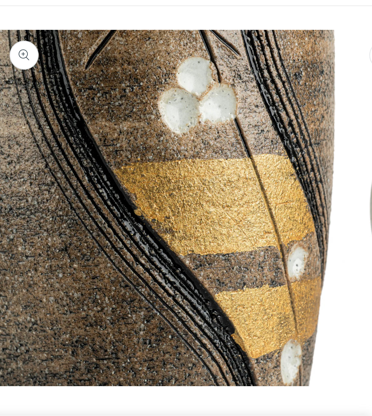 Gold Plum Japanese Ceramic Vase