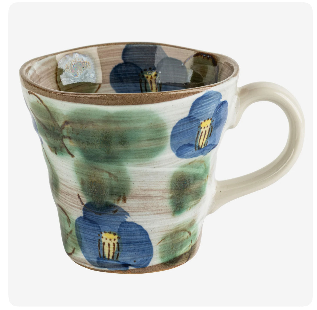 Blue Camellia Japanese Mug