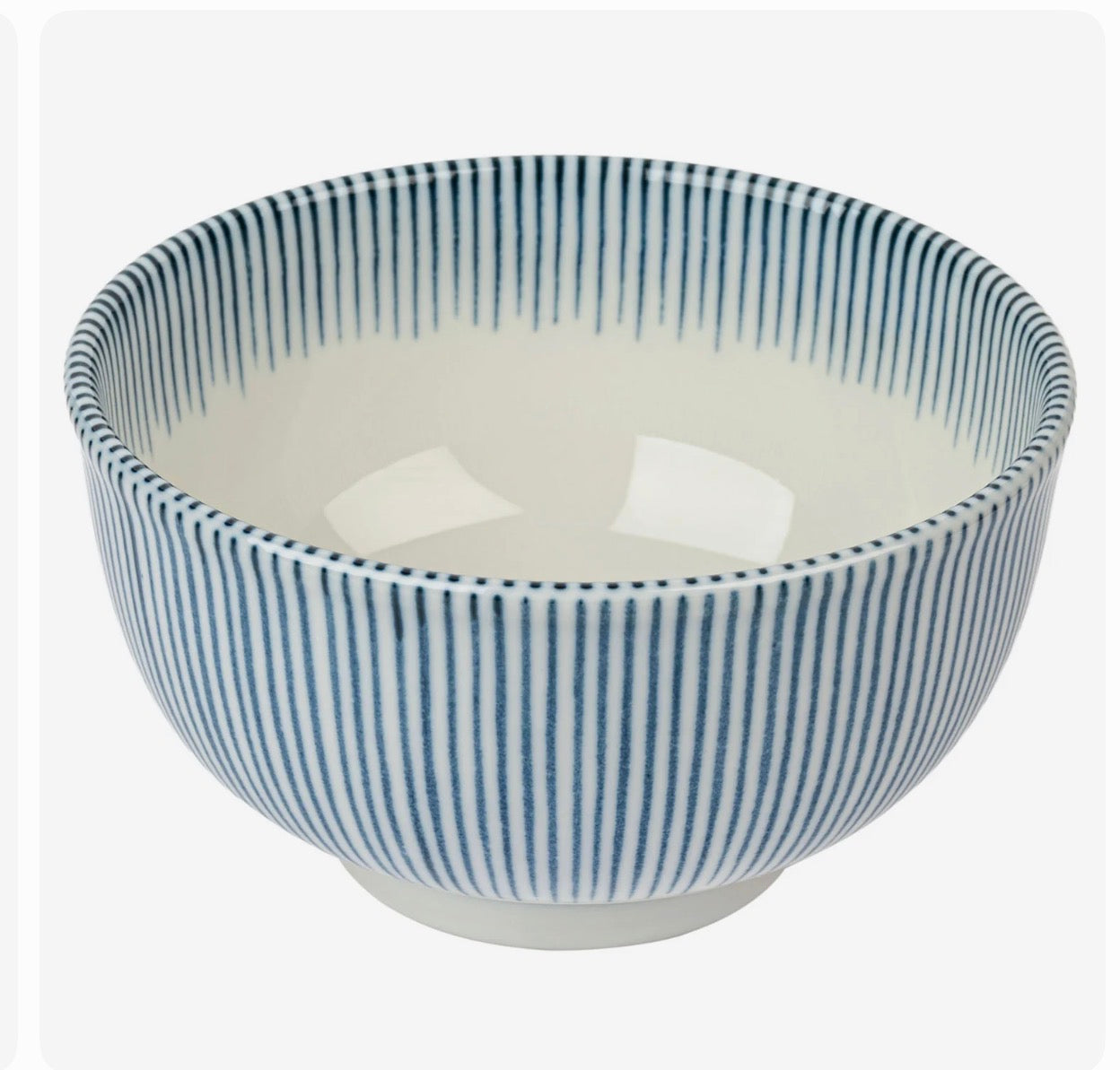 Kyo Tokusa Japanese Bowl – Blue Stripe Ceramic (Made in Japan) | Tokyo Gallery