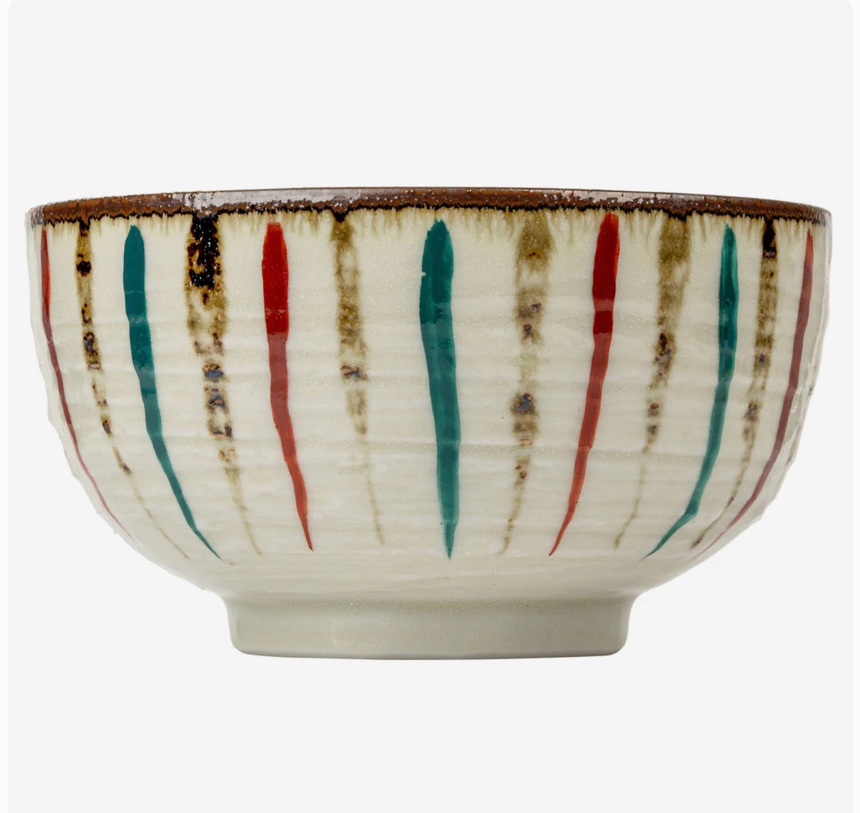 Japanese Handmade ceramic bowl with glazed finish for rice and soup . Handcrafted in Japan