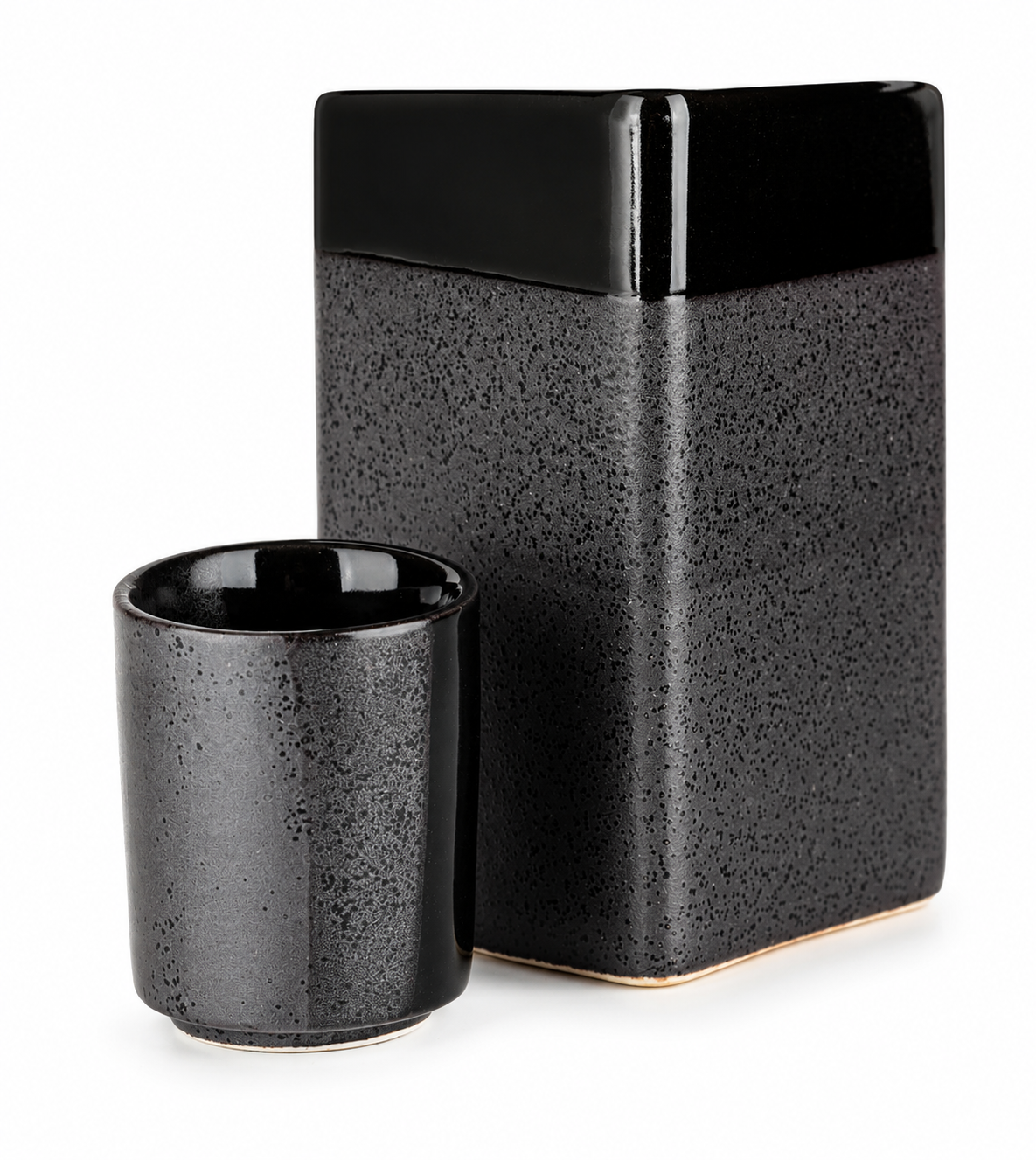 Large Premium Black Nanban Japanese Sake Set.