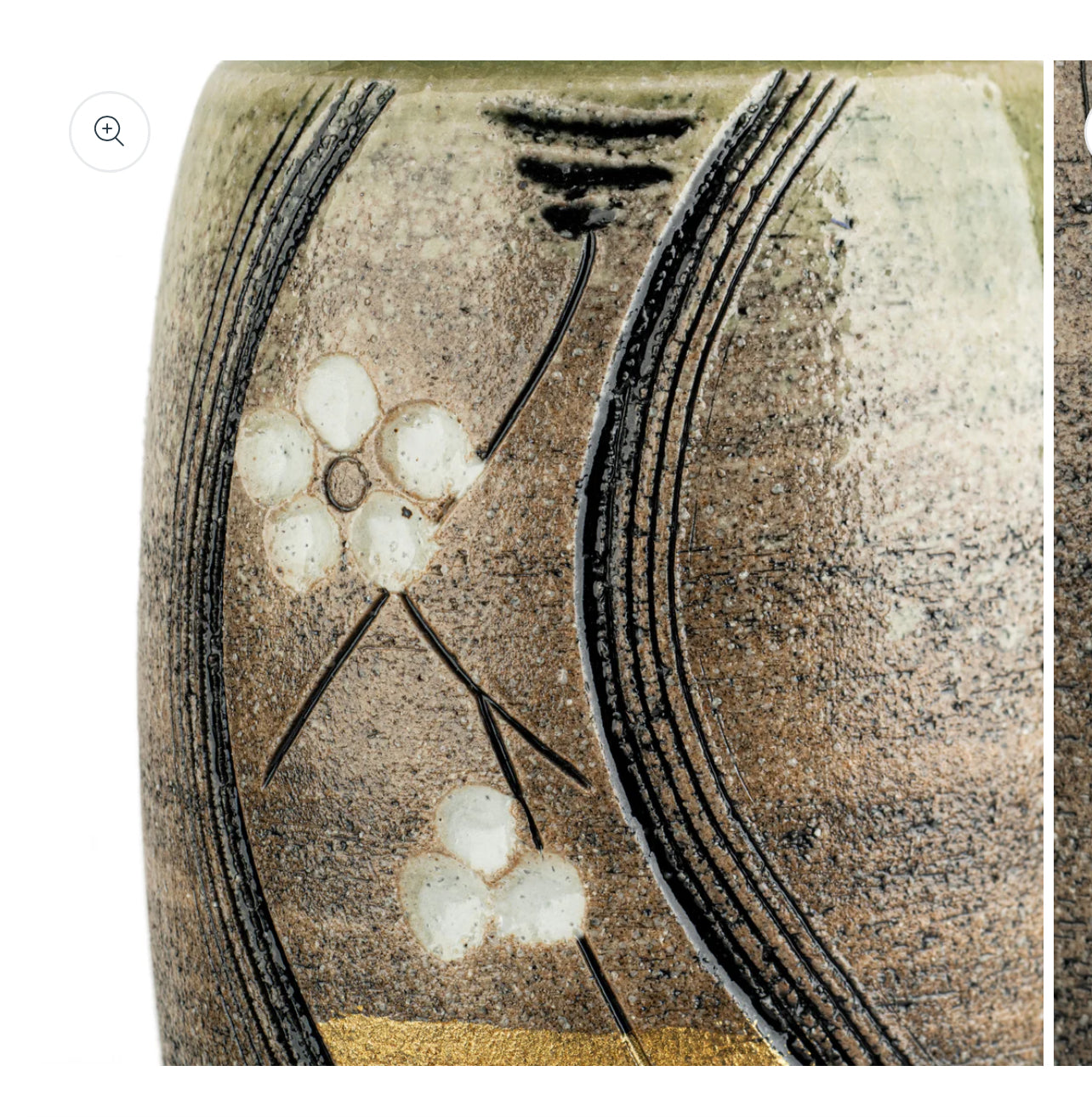 Gold Plum Japanese Ceramic Vase