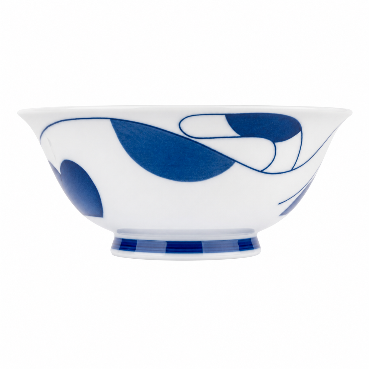 Chigura mike japanese ramen bowl porcelain calico cat design blue white made in Japan