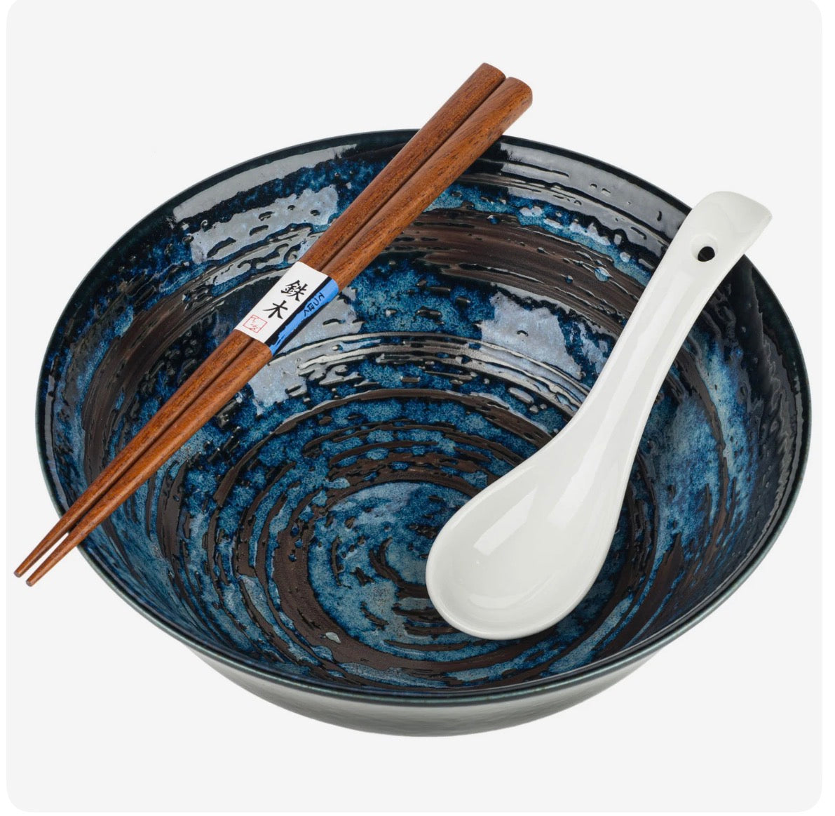 Hake Blue Japanese Ramen Bowl Set
