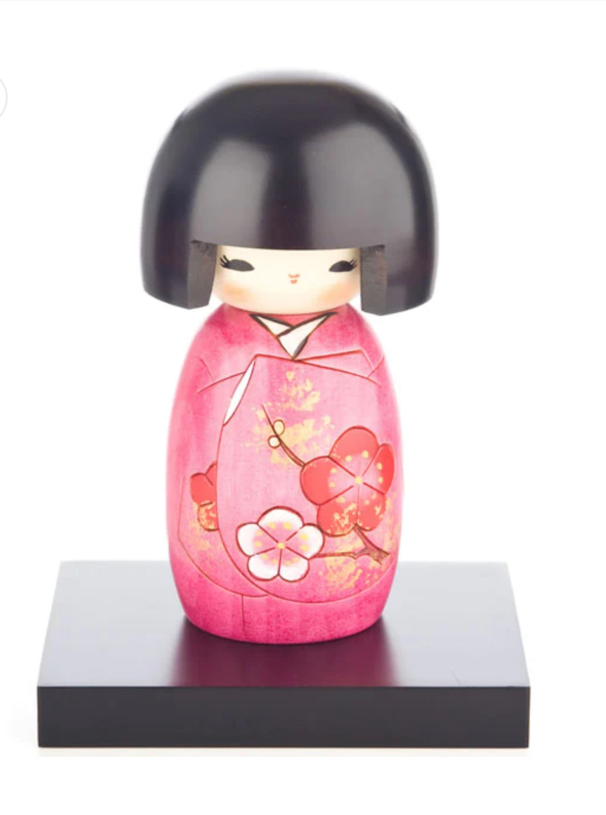 Pink Blossom Authentic Wooden Kokeshi Doll