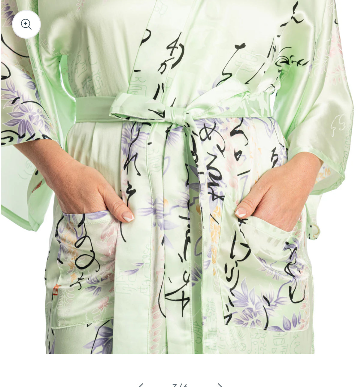 Silk Life Poem Short Mint Green Yukata