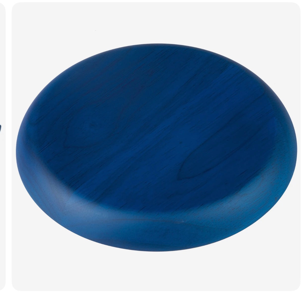 Premium Solid Blue Japanese Round Wooden Plate