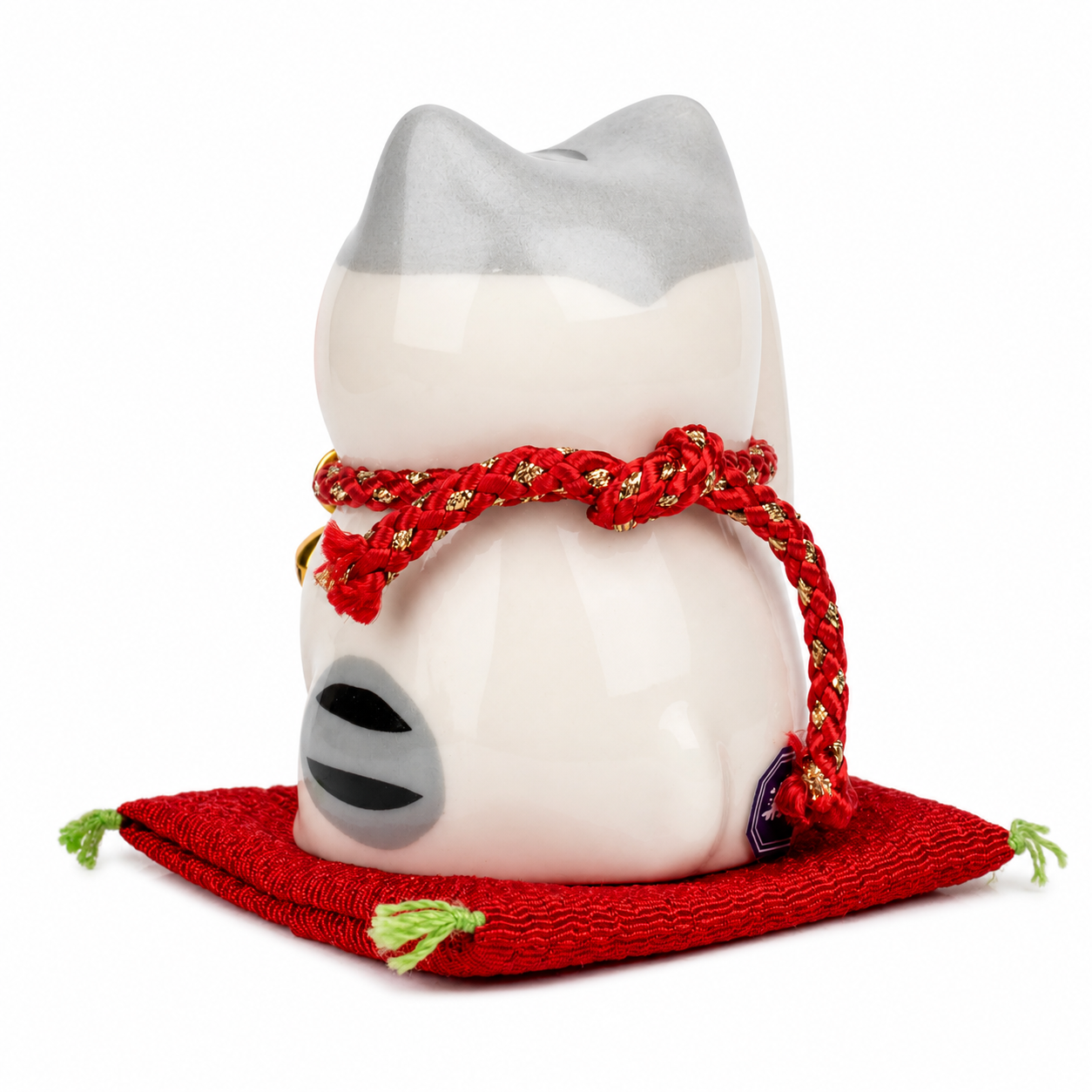 Make a Wish Japanese Lucky Cat and Red Cushion.