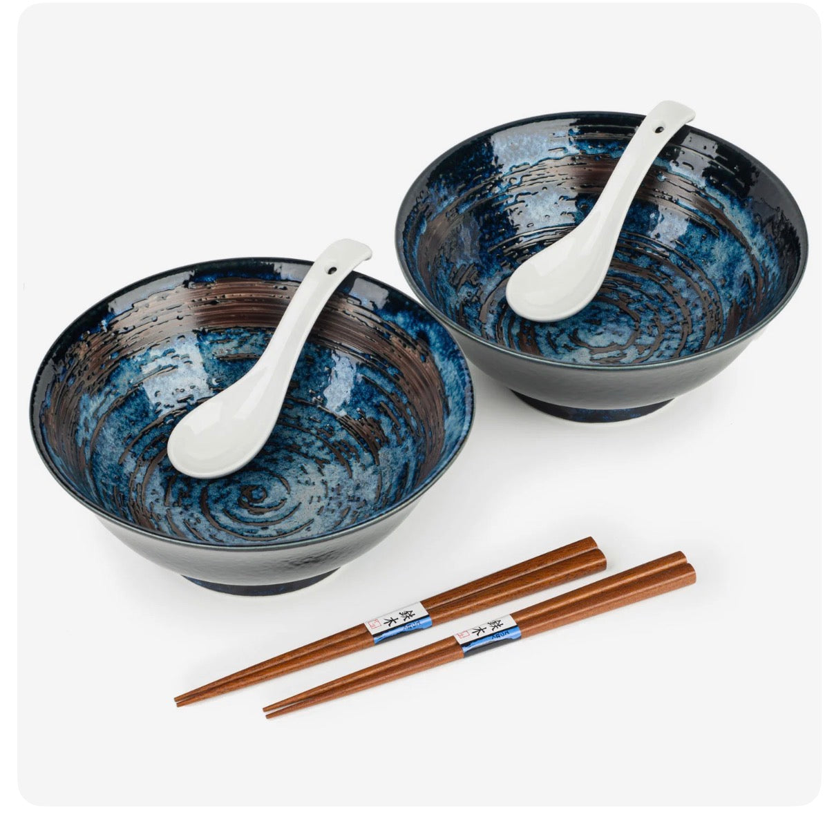 Hake Blue Japanese Ramen Bowl Set