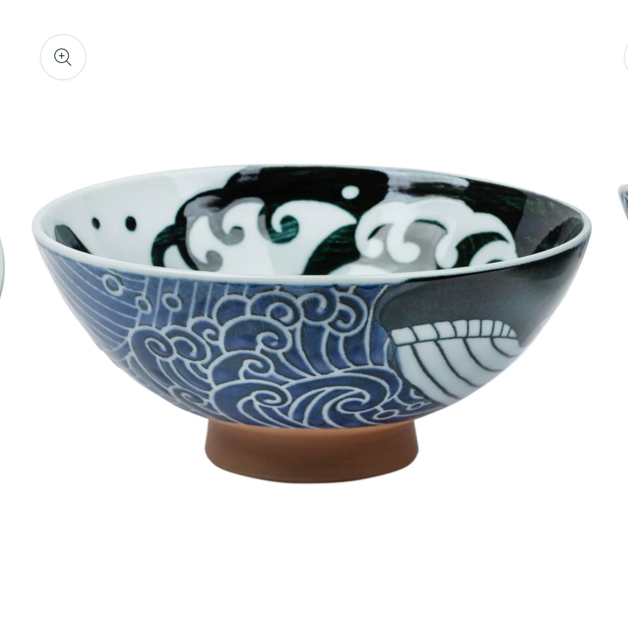 Whale Indigo Blue Large Japanese Rice Bowl