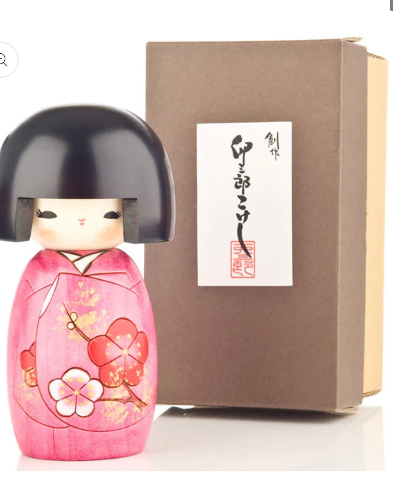 Pink Blossom Authentic Wooden Kokeshi Doll