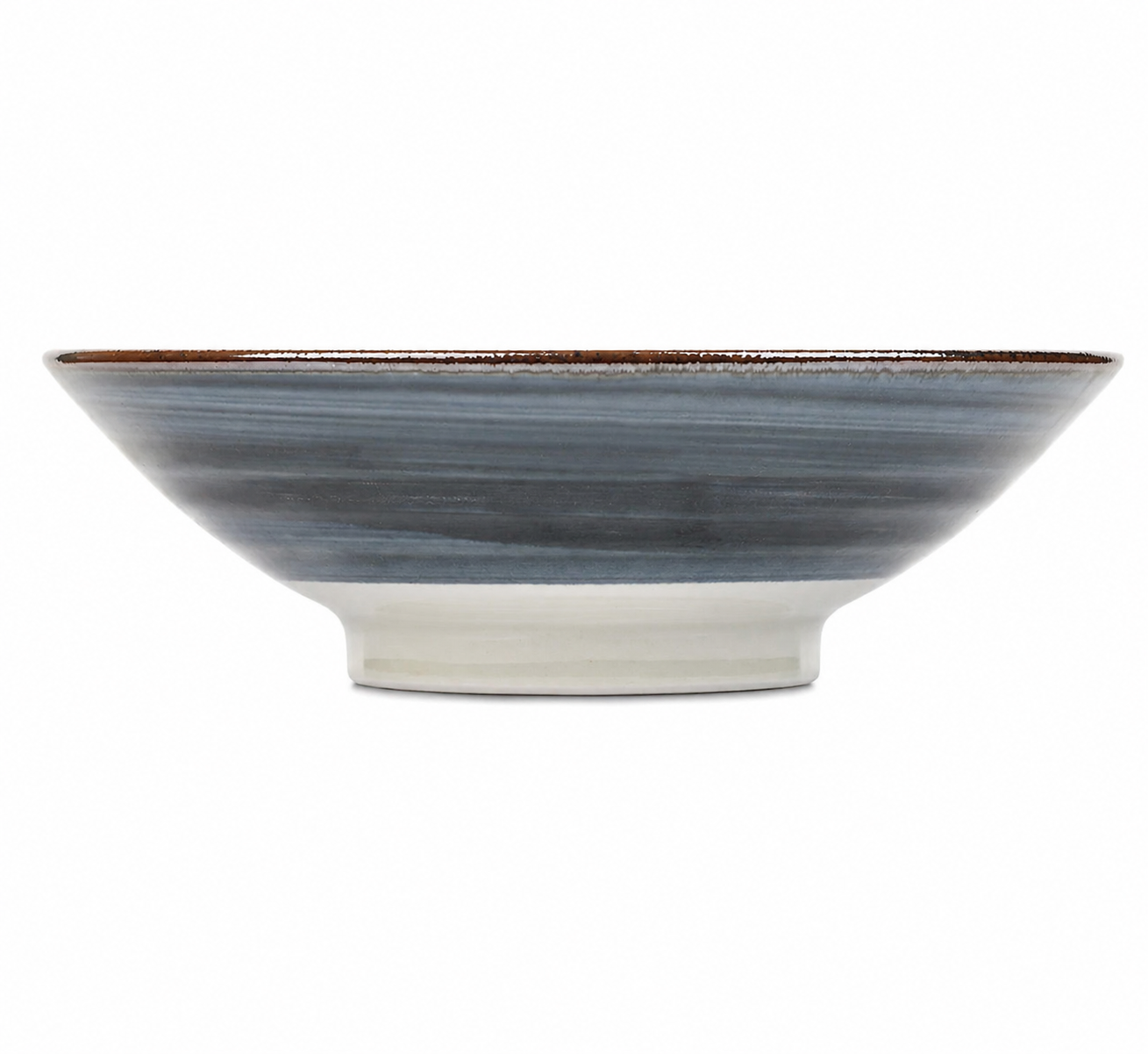 Indigo Blue and White Floral Large Japanese Serving Bowl