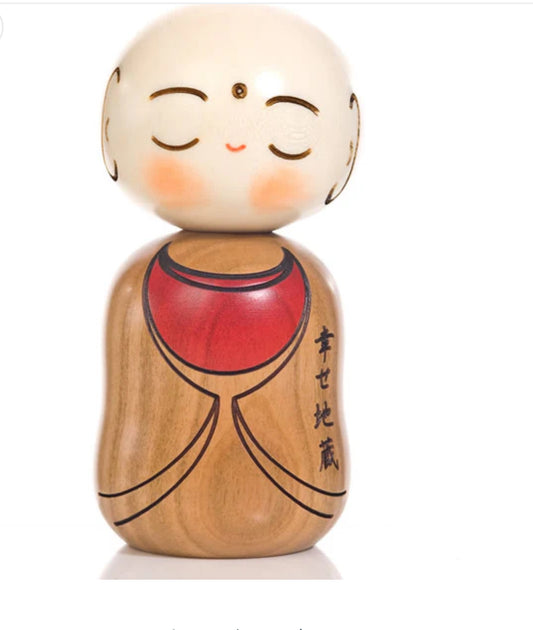 Happy Buddha Japanese Kokeshi Doll